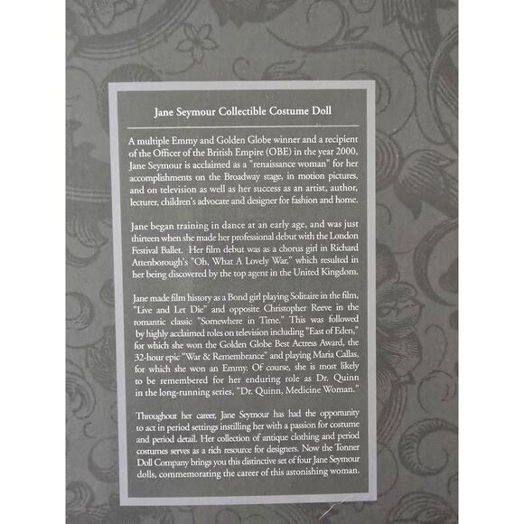 Tonner Doll Jane Seymour 1950 Jane 14 Inch Limited Edition St. Catherines Court - Picture 13 of 14